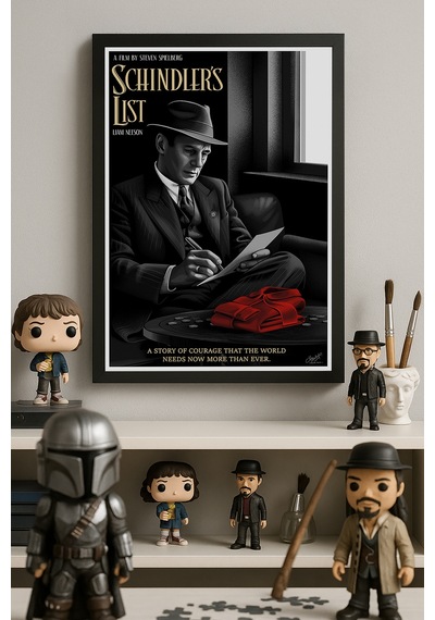 Schindler's List Siyah Ahşap Çerçeveli Poster, Dekoratif Film Duvar Tablosu