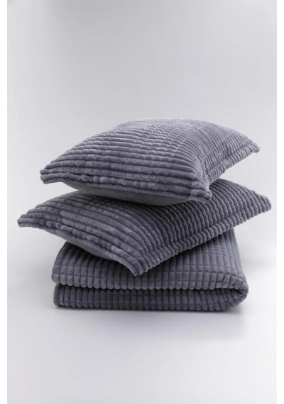 Merinos Modernline Çk 3 Parça Battaniye Seti 220x240 K.gri -
