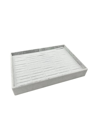 Yerli Üretim Süet Kumaş Gri Renk 34/24 Cm Batırmalı Çekmeçe Içi Bileklik Kelepçe Tablası Çok Renkli