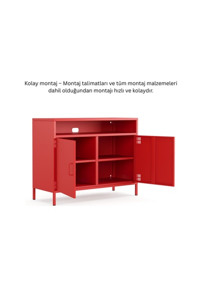 Tv Ünitesi, Tv Dolabı,2 Kapaklı, Açık Raflı 100,50 X 40 X 79,50 Cm Ral 3020 Kırmızı Tv Ünitesi, Tv Dolabı,2 Kapaklı, Açık Raflı 100,50 X 40 X 79,50 Cm Ral 3020 Kırmızı