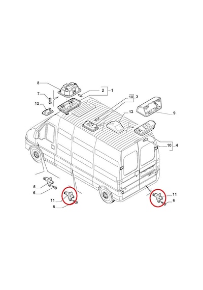 Fiat Ducato Kapı Lamba Işık Düğmesi Anahtar Switch 1338400080