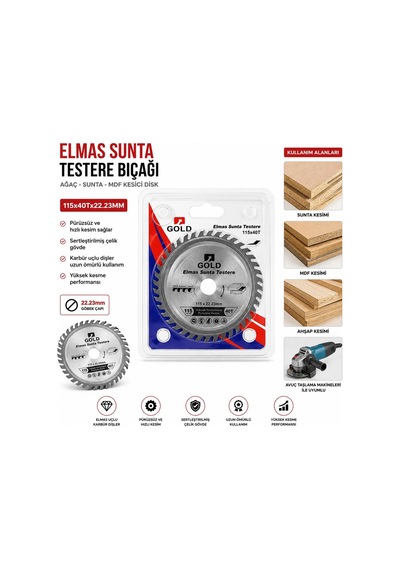 Sunta Kesici Disk 115 Mm 40t 22. 23 Mm