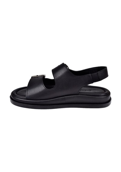 Castle Black Çift Tokalı Kadın Sandalet Cb-35176 Siyah Siyah