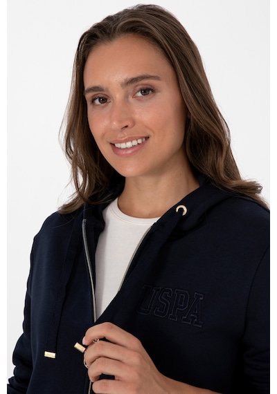 U.S. Polo Assn. Kadın Lacivert Fermuarlı Kapüşonlu Sweatshırt 50307714-VR033 U.S. Polo Assn. Kadın Lacivert Fermuarlı Kapüşonlu Sweatshırt 50307714-VR033