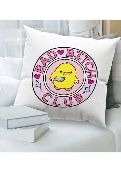 BK Gift Esprili Beyaz Kırlent Yastık, Ev Hediyesi, Ev Dekorasyonu