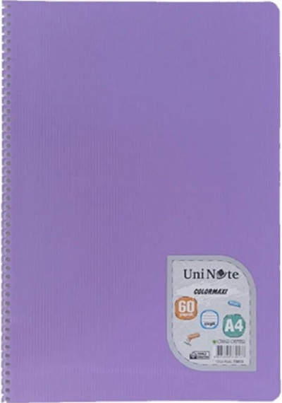 Çınar A4 Colormaxi Spiralli Defter Plastik Kapak Çizgili 60 Yaprak 4 Adet