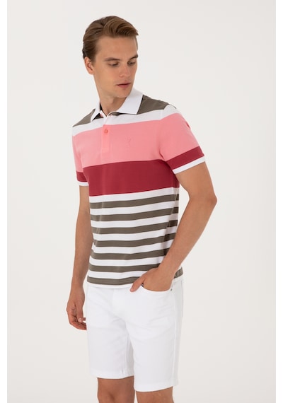 U.S. Polo Assn. Erkek Regular Fit Polo Yaka Pembe Tişört 50300046-VR041