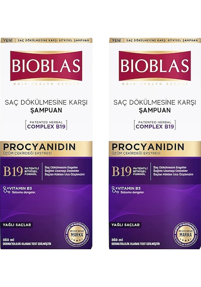 Bioblas Procyanidin Dökülen Saçlar Için Şampuanı 360 Ml X 2 Adet Tüm Saçlar