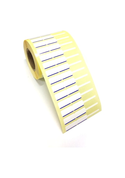 Kuyumcu ve Gözlük Etiketi Beyaz-Mavi Çizgili 10 MM X 76 MM İthal