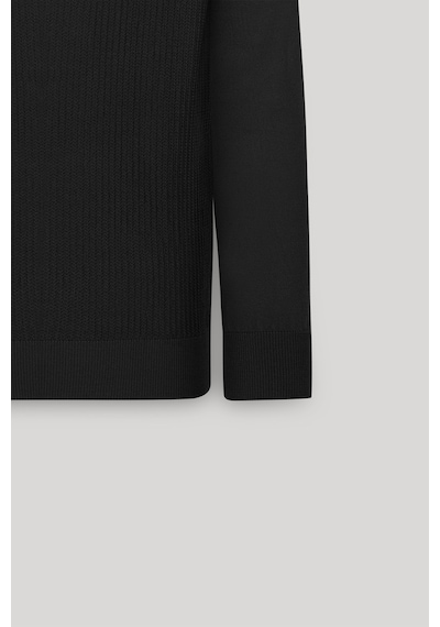 Ac&co Erkek Sıyah Standart Fit Normal Kesim Bisiklet Yaka Jakarlı Triko Kazak Siyah