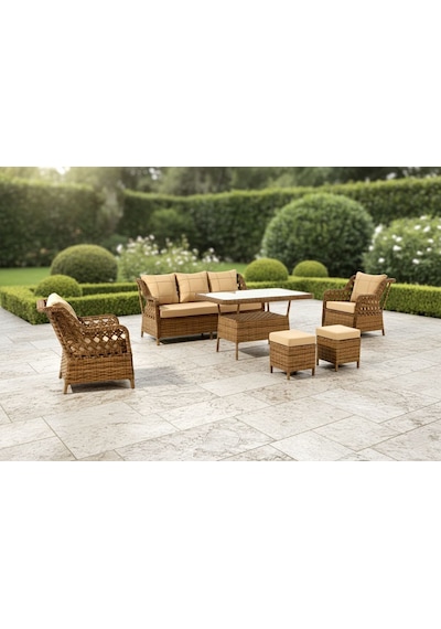 Lüks Rattan Görünümlü 7 Kişilik Bahçe Oturma Takımı Ve 2 Kişilik Salıncak Seti - Kahverengi Minderli Teras Balkon Mobilyası Kahverengi Lüks Rattan Görünümlü 7 Kişilik Bahçe Oturma Takımı Ve 2 Kişilik Salıncak Seti - Kahverengi Minderli Teras Balkon Mobilyası Kahverengi