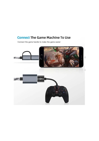 USB 3.0 OTG To Type C + Micro USB Data Şarj Çevirici Dönüştürücü