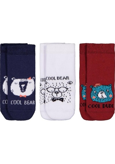 Civil Baby Animal Havlu 6-18 Ay 3'lü Bebek Erk Çorap Set - Standart 12 Ay