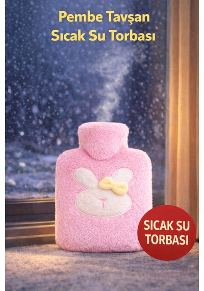 Pembe Peluş Sıcak Su Torbası Regl Ağrısı & Kış İçin El Isıtıcı Renkli