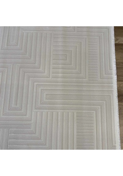 Hoom Rugs Gusto 1346a Krem Modern Halı Mikrofiber Polyester Hav Vermez Spor Saçaklı Halı Krem