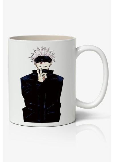 Jujutsu Kaisen Anime Baskılı Beyaz Porselen Kupa Bardak V2 Beyaz