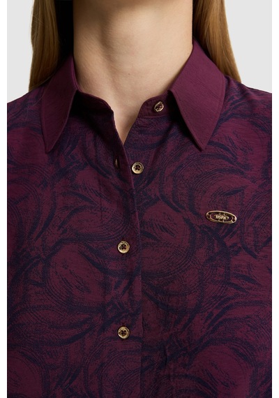 U.S. Polo Assn. Kadın Bordo Uzun Kollu Gömlek 50331577-vr180 Dark Plum