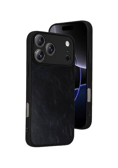 Newface Apple Uyumlu iPhone 17 Pro Max Aras Deri Kapak Semeglbl - 18 - Siyah Sıyah