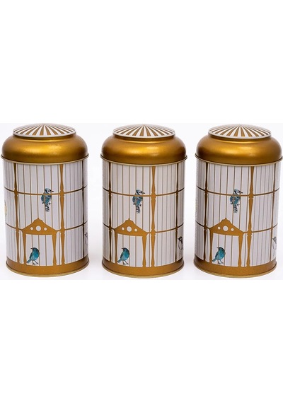 Evle Birdcage Silindir Saklama Kabı Set 3 Parça Çok Renkli