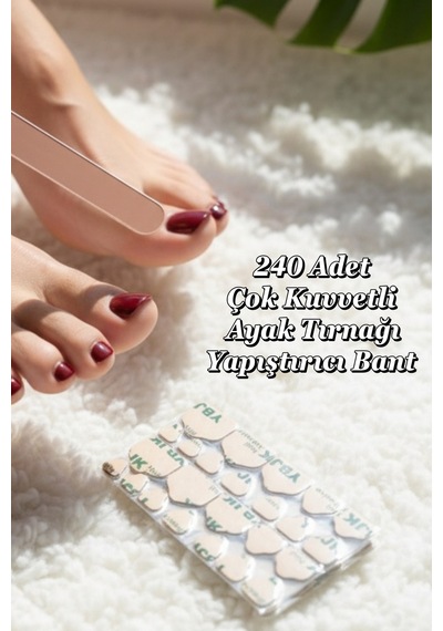 240 Adet Çok Kuvvetli 3m Ayak Takma Tırnak Yapıştırıcı Bant Ayak İçin Yapıştırıcı Bant Ayak
