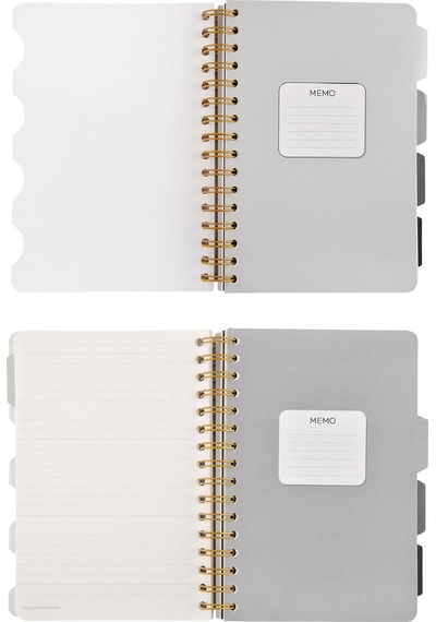 Spiralli Defter A5 120 Yaprak , 4 Ayraçlı, 30 Yap.çizgili + 30 Yap.çizgili + 30 Yap. Noktalı + 30 Yaprak, "black&white. Dots" Beyaz