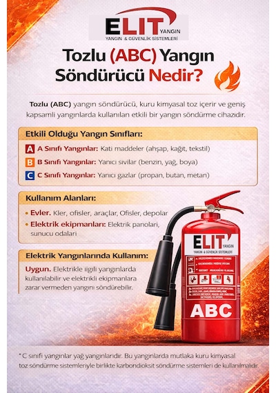 6 Kg Tozlu Yangın Söndürme Tüpü Askı Aparatı + Talimat Dahil Ruhsata Uygun 8'li Paket