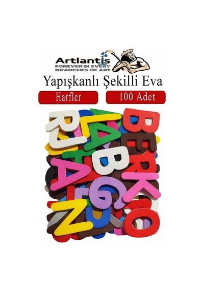 Şekilli Eva Yapışkanlı Harf 100 Lü 1 Paket Kendinden Yapışkanlı Eva Sticker Okul Öncesi Kreş Ana Sınıfı