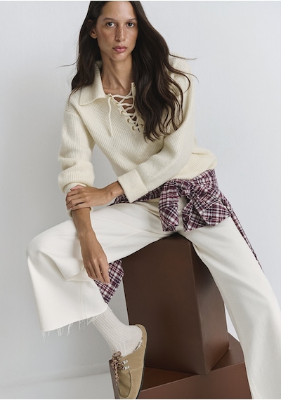 Mavi - Paloma Ekru Gabardin Pantolon 1010114-91330 Ekru