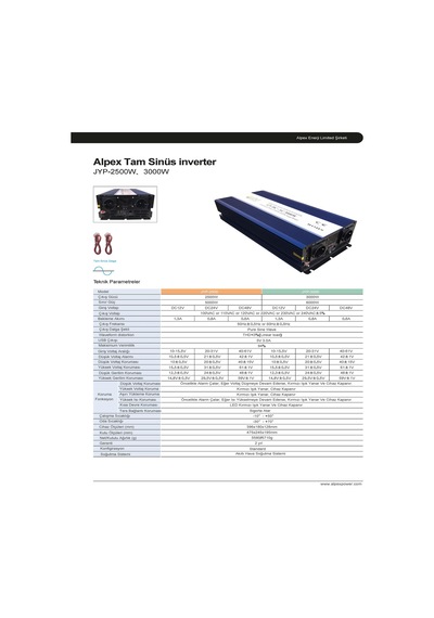 3000 Watt 12 Volt Tam Sinüs Digital Ekranlı İnverter