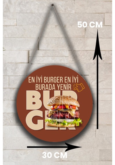 Hamburger Dükkanı Duvar, Kapı Tek Taraflı Askılı Pano Karşılama Tabelası, Burger Salonu Tablo Süsü