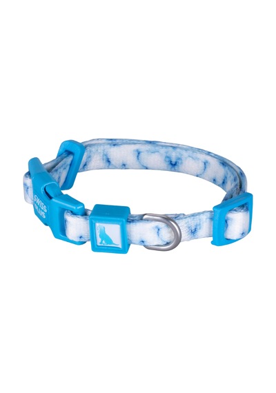 Swissplus Urban Paws Sky Marble Recycled Köpek Tasması - 10 Mm Beyaz - Mavi