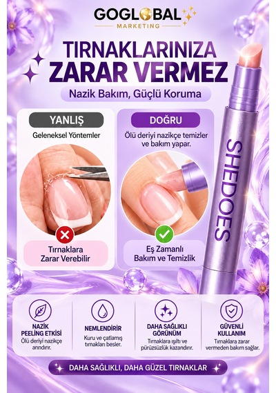 Goglobal 2'li Tırnak Bakım Yağı Kalemi 3'ü 1 Arada Tırnak Ve Tırnak Eti Bakımı, Nemlendirici Besleyici Kalem Avantajlı 2 Adet