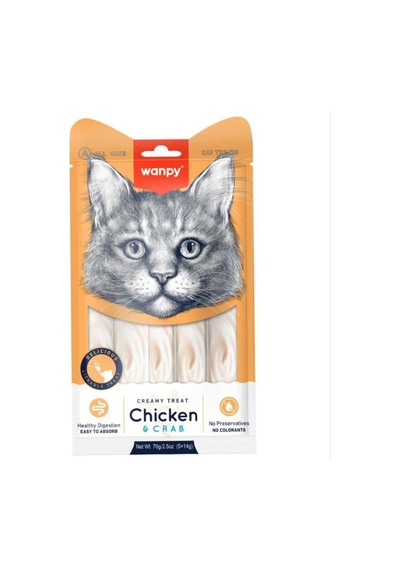 Wanpy Tavuklu ve Yengeçli Sıvı Kedi Ödül Maması 5 x 14 G