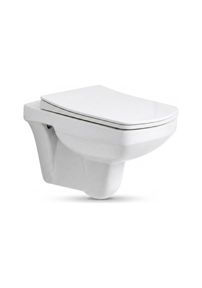 Quarter Bath Gideros Asma Klozet , Delikli,pp Kapak Dahil -2 Parça Set , Beyaz Qrs.36.01.03.01