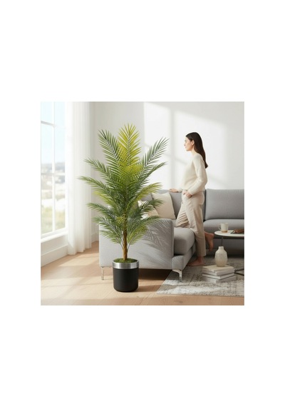 150 Cm Yapay Areka Siyah Gümüş 30x30 Dekoratif Ağaç