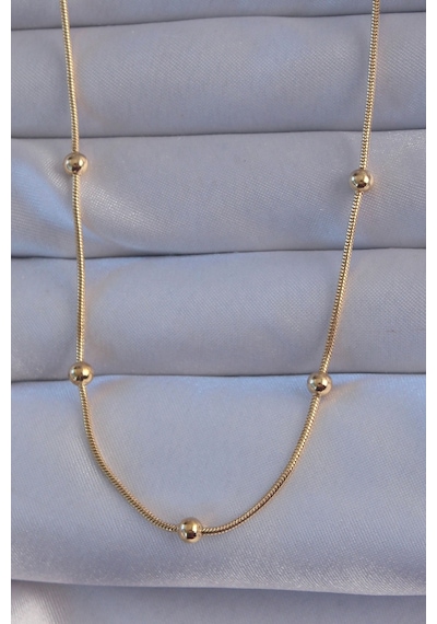Ezoconcept 316l Çelik Gold Renk Topçuk Model Kolye 001