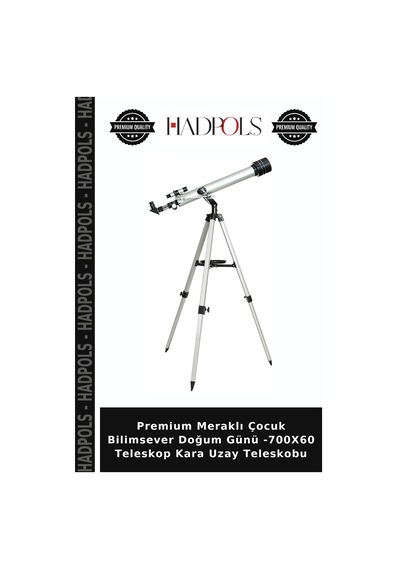 Premium Meraklı Çocuk Bilimsever Doğum Günü -700x60 Teleskop Kara Uzay Teleskobu