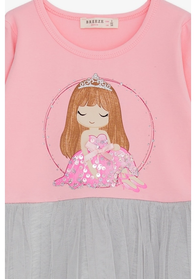 Breeze Kız Çocuk Uzun Kollu Elbise Pullu Kız Baskılı 1.5-5 Yaş, Pembe Breeze Kız Çocuk Uzun Kollu Elbise Pullu Kız Baskılı 1.5-5 Yaş, Pembe
