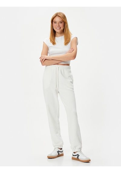 Koton Jogger Eşofman Altı Bağcıklı Normal Bel Ekru 4sak40047ek 4SAK40047EK010 Ekru