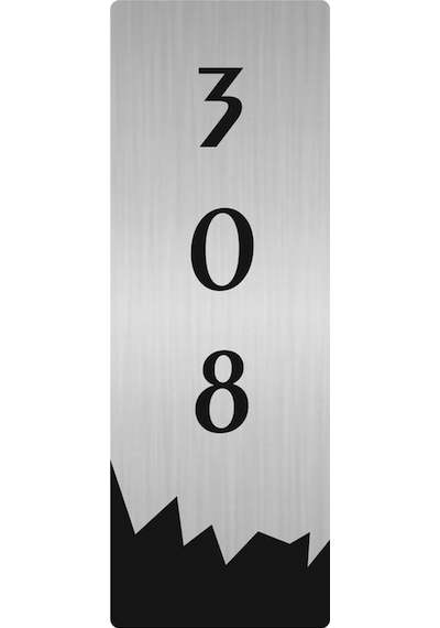 Metal Departman Kapı İsimliği, Yönlendirme Levhası 308 Dikey 5x20 Cm Gümüş Renk