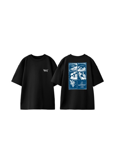 Thewert All Sensory Tasarım Sırt Baskılı Pamuk Siyah Oversize T-shirt
