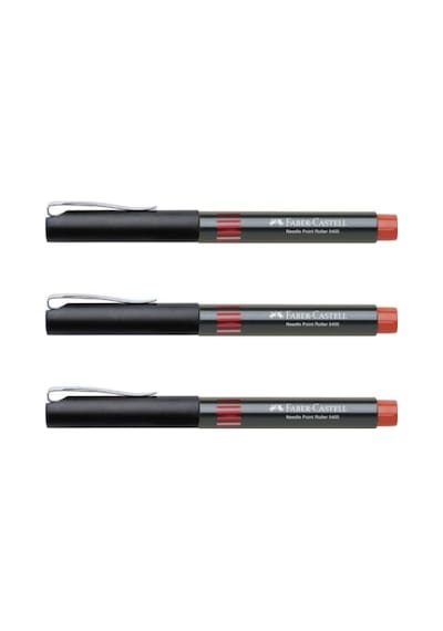 Faber Castell Faber-Castell Iğne Uçlu Roller Kalem 0.5 Mm Kırmızı 3 Adet