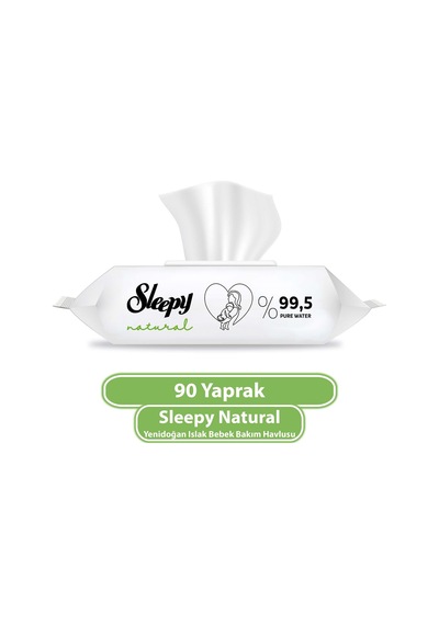 Sleepy Natural Yenidoğan Islak Havlu Mendil Plastik Kapak 90'Lı