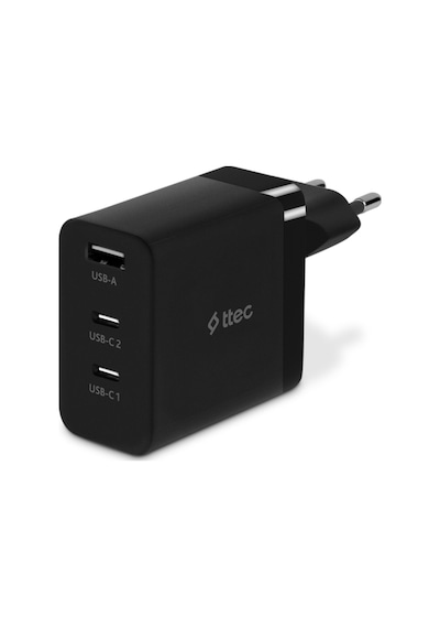 Ttec Smartcharger Trio Gan 65W PD Seyahat Hızlı Şarj Aleti 2 USB-C+USB-A