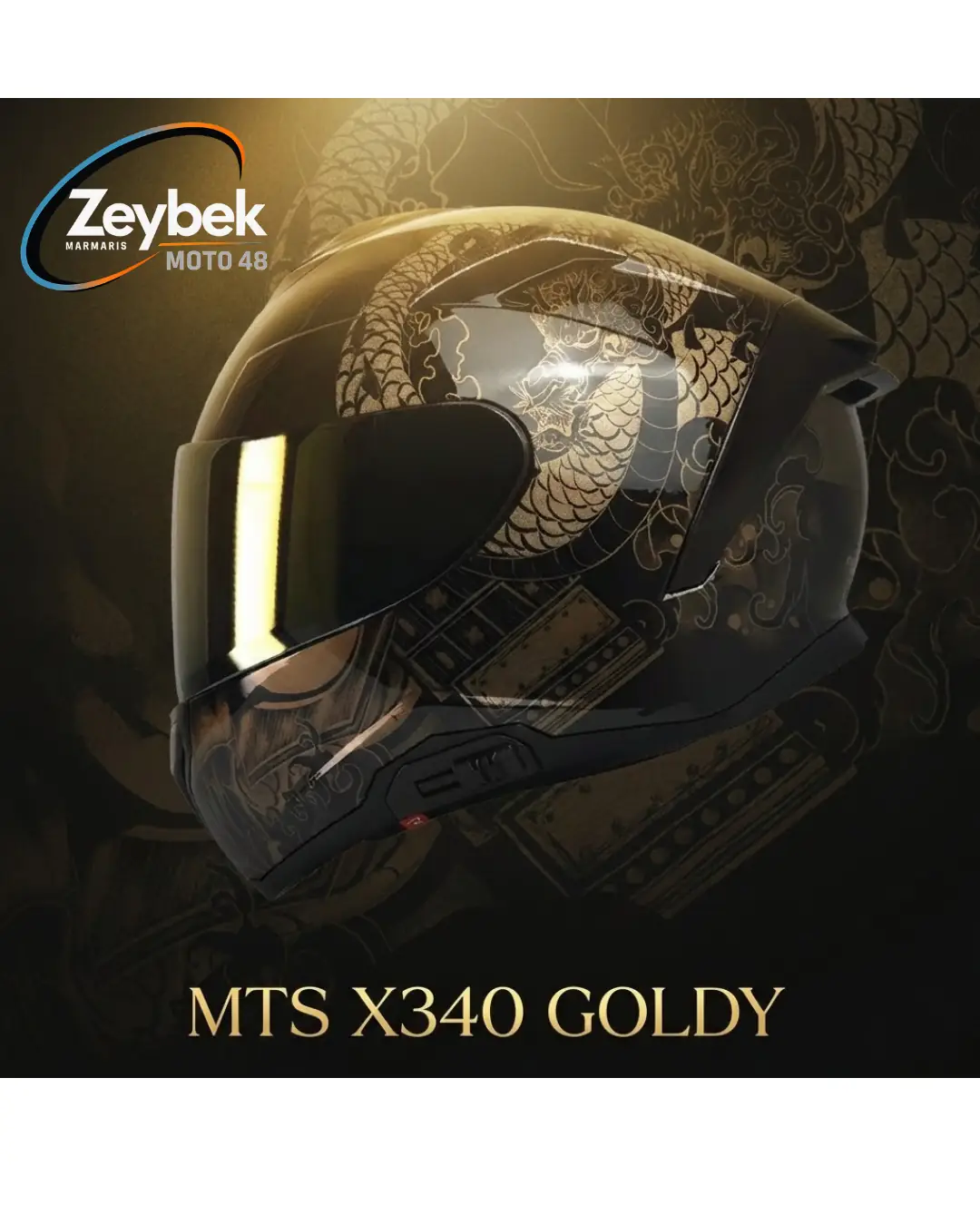 X340 Goldy Full Face Kask Fiber Dış Kabuk Ece / Dot / Ce Onaylı X340 Goldy