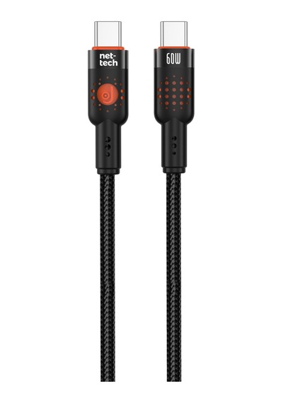 Nettech Nt-dc32 60w Plastik 100 Cm Type-c To Type-c Şarj Ve Data Kablosu Siyah