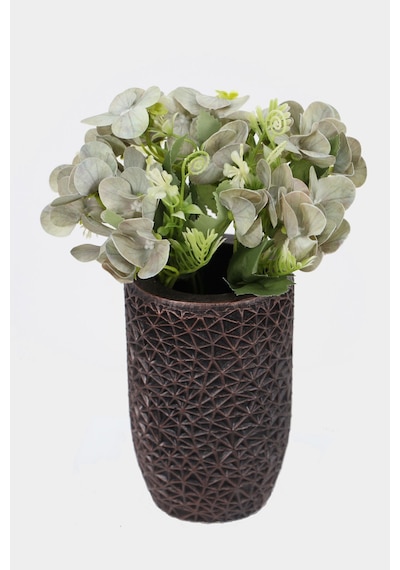 Lüx Beton Retro Tombul Vazoda Yapay Islak Ortana Tanzimi 25 Cm Pastel Yeşil