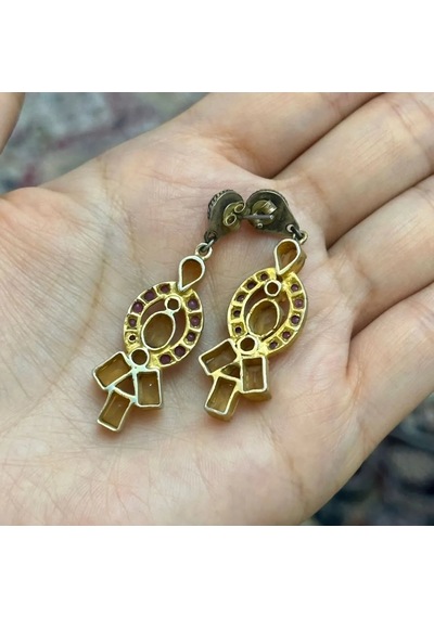 Sitrin Gümüş Küpe 336 Sarı