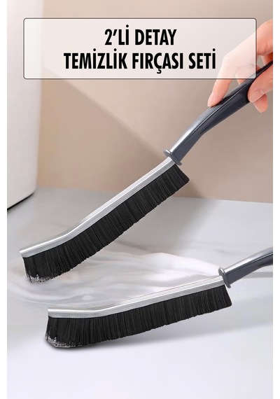 2 Li Çok Amaçlı Temizlik Fırçası & Derz Fırçası & Mutfak Banyo Temizlik Fırçası 14383350