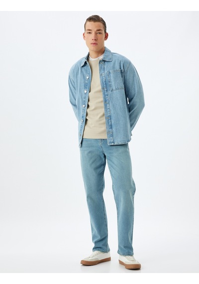 Koton Straight Fit Kot Pantolon - Mark Jean Açık İndigo 5wam40119ıd Açık İndigo